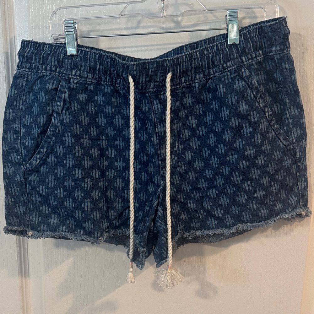 LOFT Navy Patterned High Waist Shorts